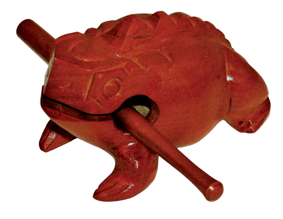 Mano Percussion Guiro Tone Frog Brown 3 Inch Long with Wood Beater