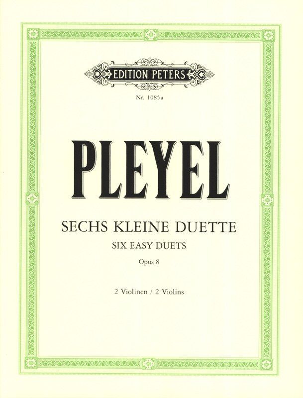 Pleyel 6 Easy Duets Op. 8 for 2 Violins, Edition Peters, Violin Duet, 1 Page
