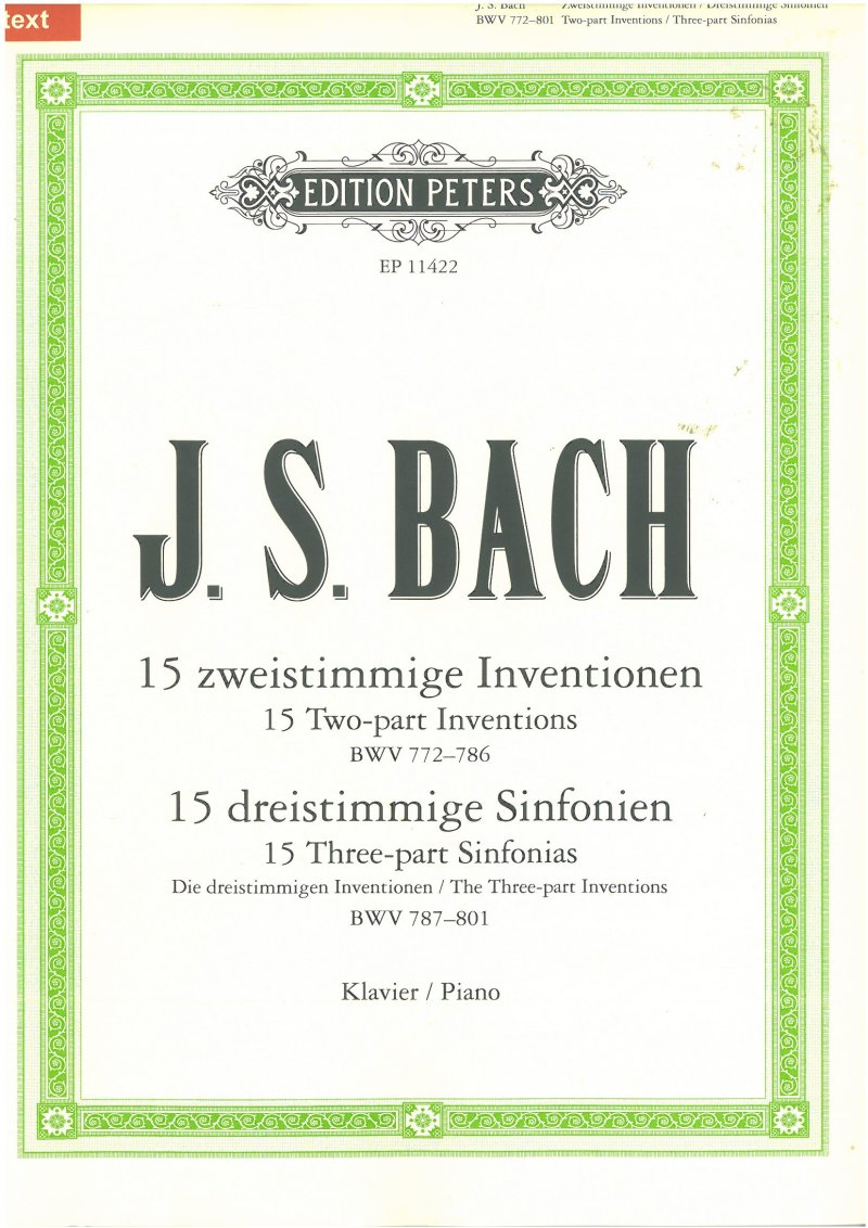 Bach: Inventions and Sinfonias — Piano (Edition Peters)