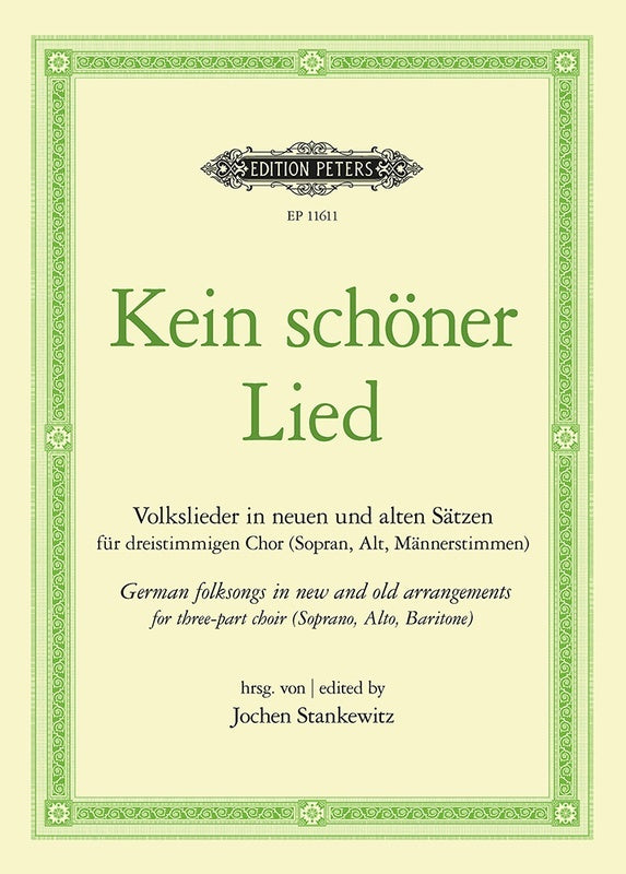 Kein Schoner Lied German Folksongs Sab Softcover Book