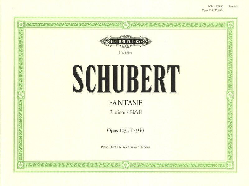 Schubert Fantasia in F Minor Op. 103 Piano Duet Edition Peters