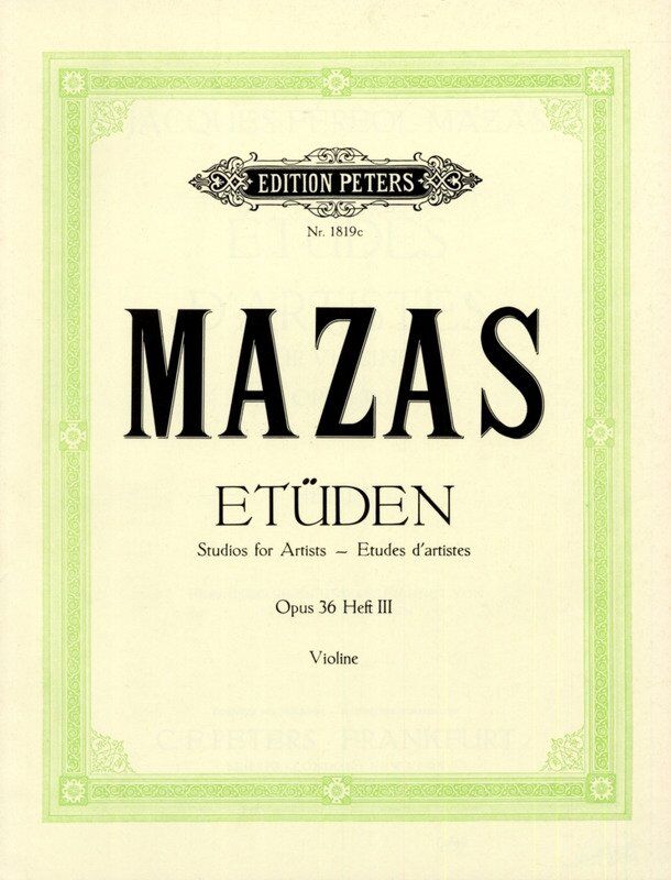 Mazas - Etudes Op 36 Vol 3: 18 Virtuoso Studies for Violin, Edition Peters