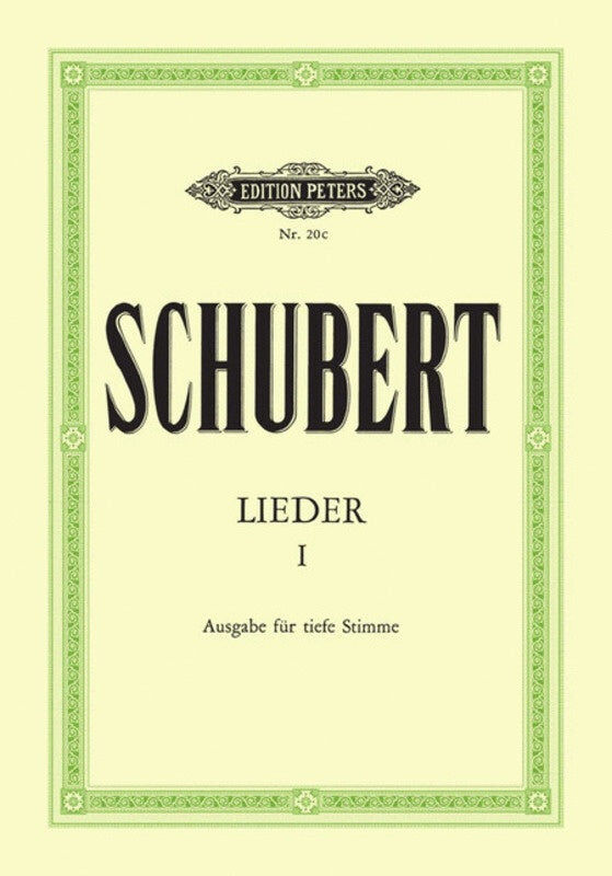 92 Songs Bk 1 - Low Voice - Franz Schubert - Vocal Sheet Music Edition Peters EP20C