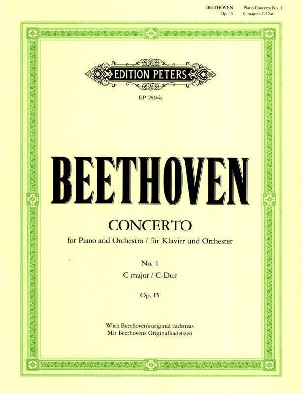 Beethoven Concerto No. 1 in C Major Op. 15 for 2 Pianos 4 Hands Edition Peters