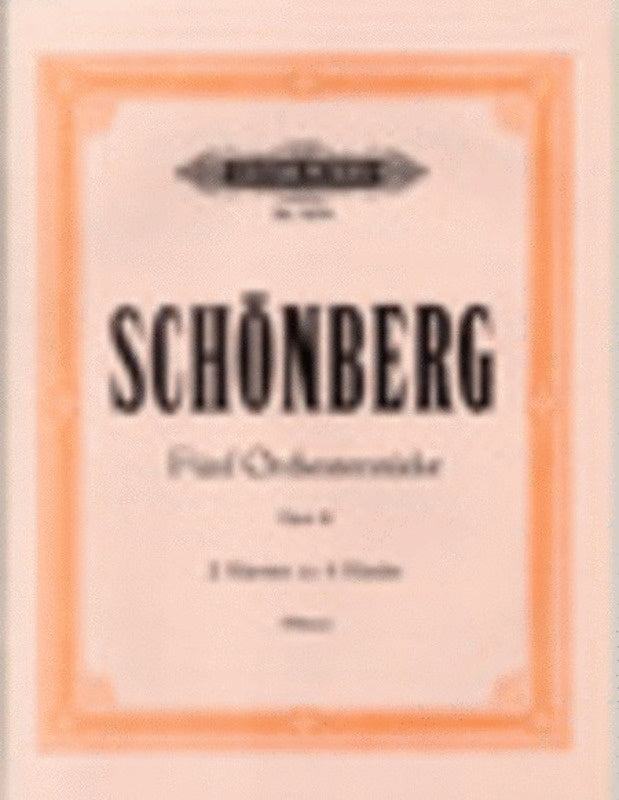 Edition Peters - Orchestral Pieces 5 Op 16 Trans Webern 2P 4H
