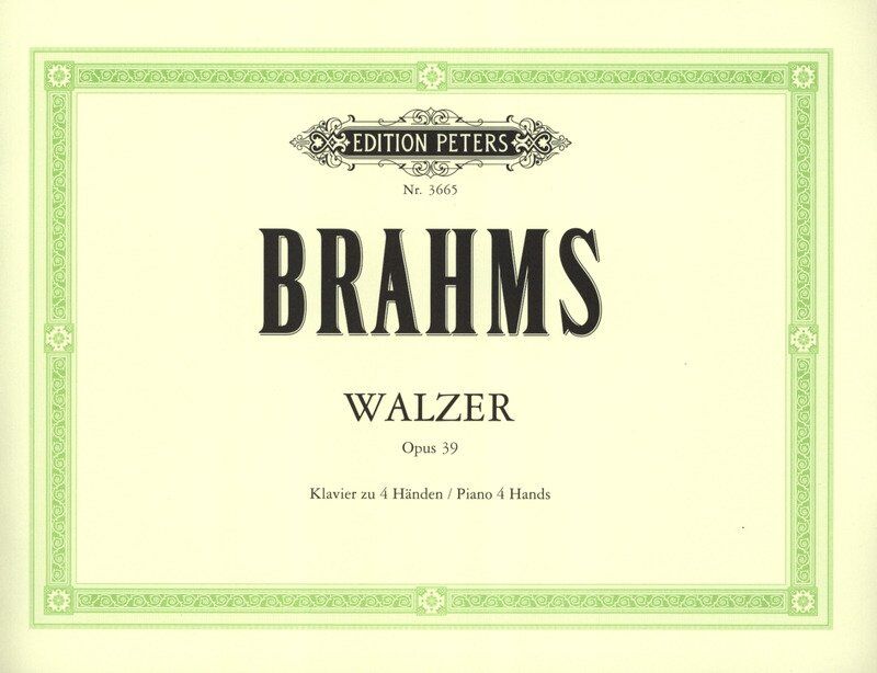 Waltzes Op. 39 for Piano Duet by Johannes Brahms, Edition Peters, 1 Page