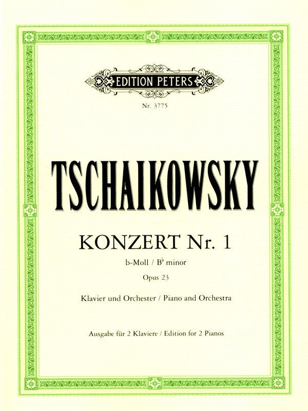 Tchaikovsky Concerto No. 1 Op. 23 for 2 Pianos 4 Hands Edition Peters