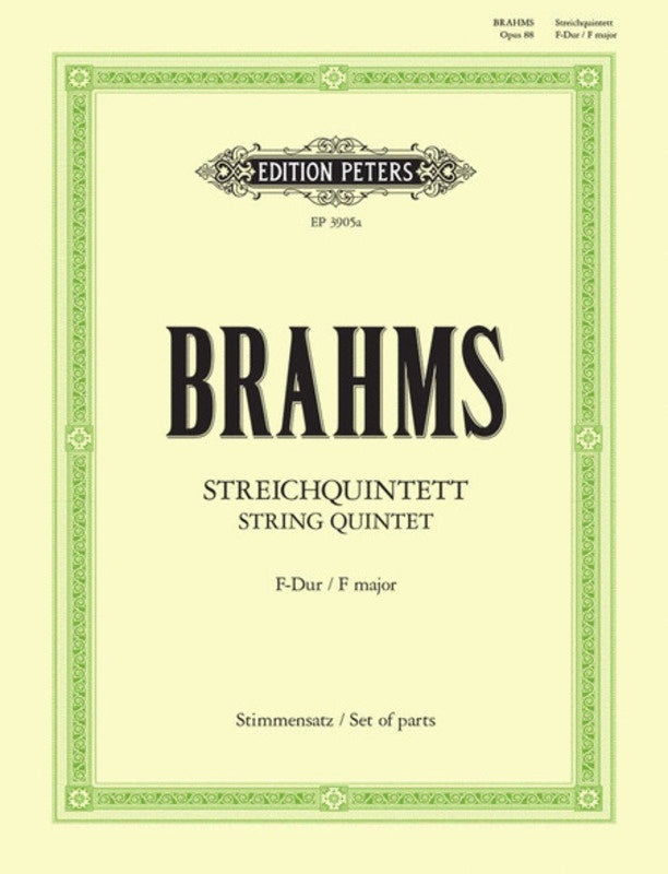 Quintet No 1 Op 88 F 2 Violin 2 Viola Vc (Music Score/Parts) Book