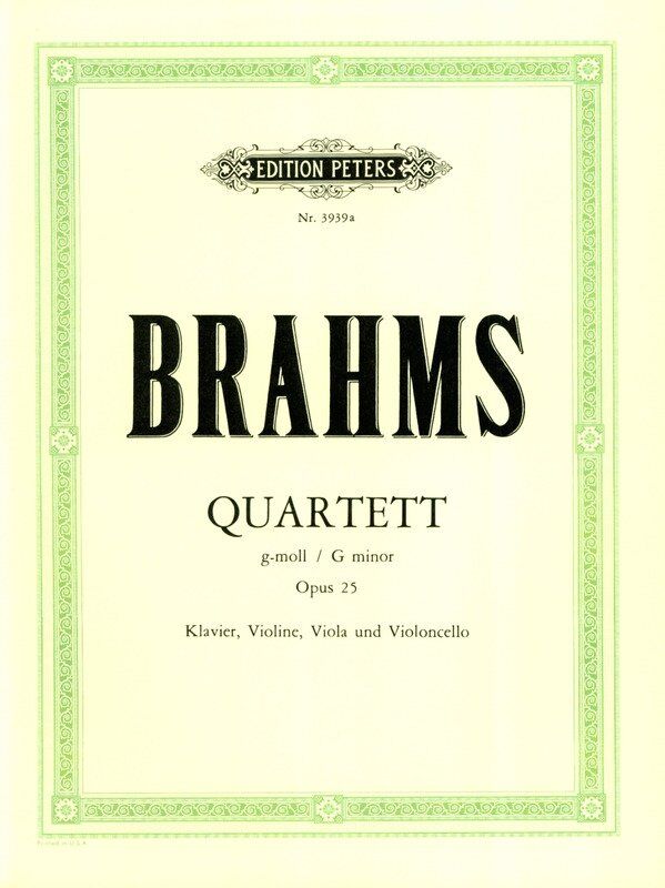 Brahms - Piano Quartet No. 1 Op. 25 in G Minor for Piano, Violin, Viola, Cello