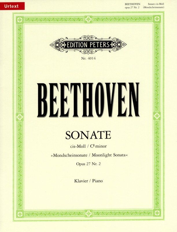 Beethoven Moonlight Sonata Op. 27 No. 2 Urtext Edition for Piano Solo by Edition Peters