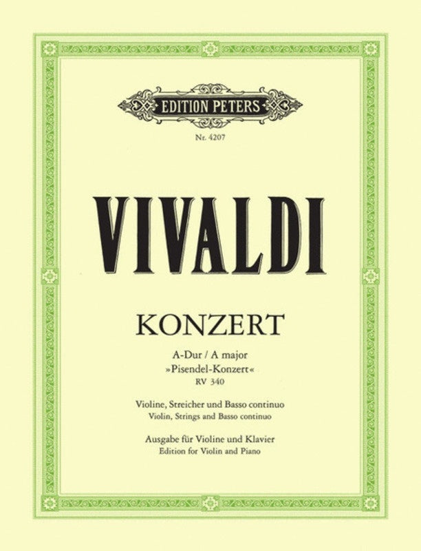 Concerto A Pisendel Rv 340 (Softcover Book)