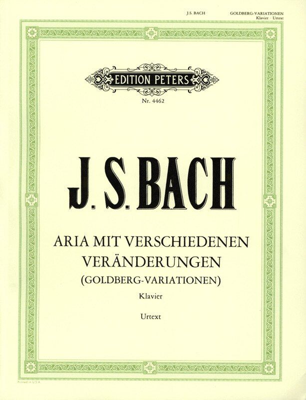 Bach - Goldberg Variations BWV 988 for Piano Solo, Edited by Kurt Soldan, Edition Peters, Includes Fingerings and Introductory Text