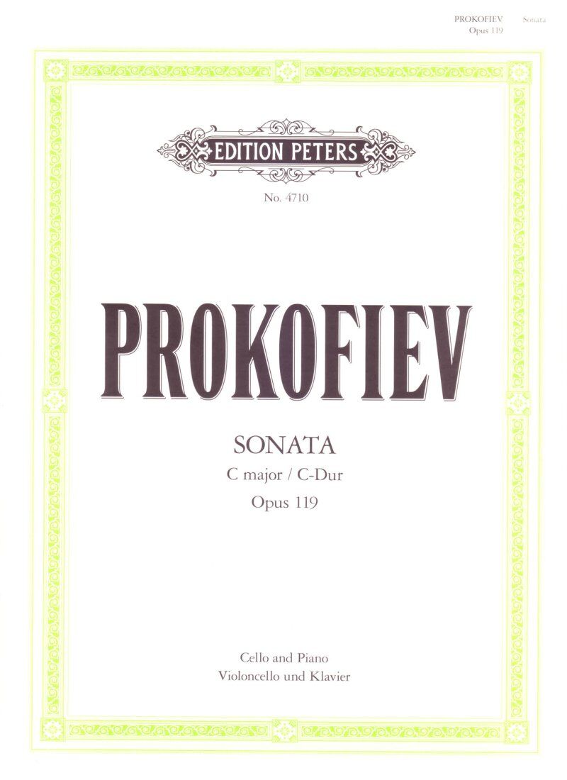 Prokofiev Sonata in C Major Op. 119 for Cello and Piano, Edition Peters