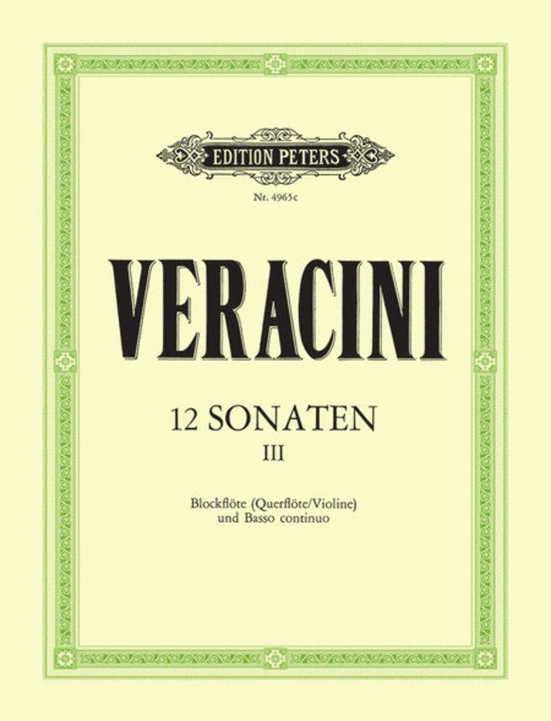 Sonatas 12 Book 3 Op 1 Nos 7-9 Rec Or Violin Piano (Softcover Book)