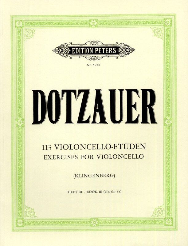 Dotzauer - 113 Exercises Vol 3 Nos 63-85 for Cello, Edited by Klingenberg, Edition Peters