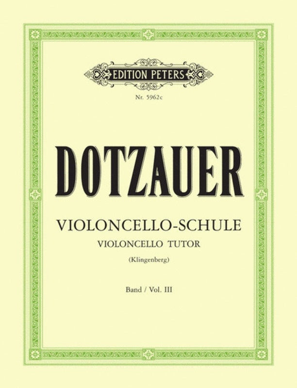 Dotzauer - Cello Tutor Vol 3 Ed Klingenberg (Softcover Book)