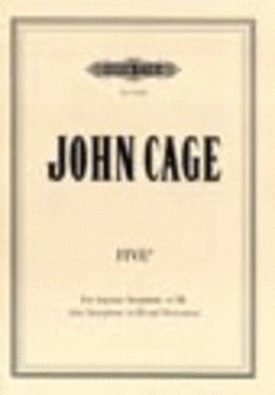 Five 4 (1981) Sop Sax Alto Sax 3 Percussionists (Music Score/Parts) Book