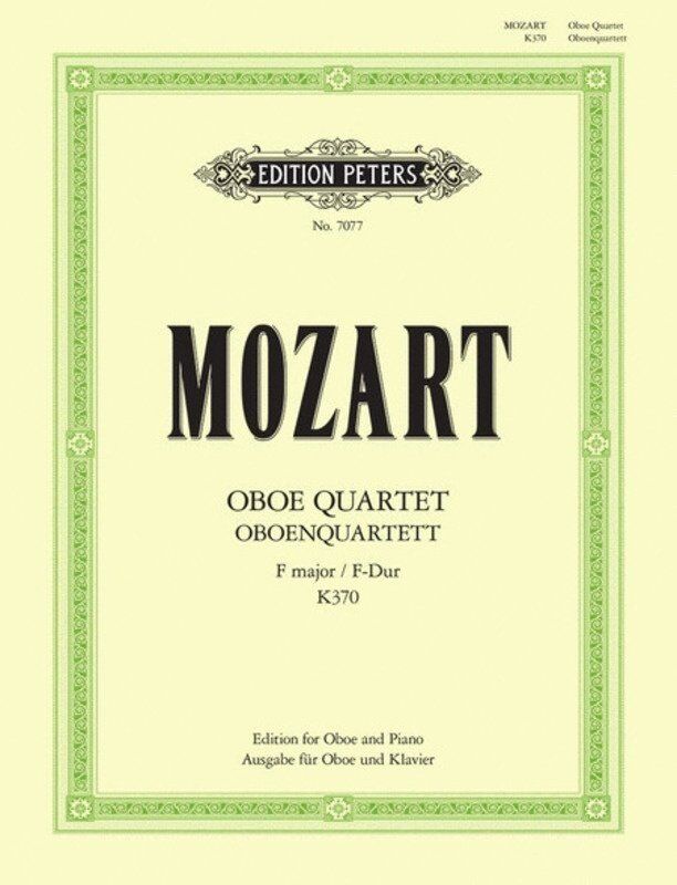 Mozart Oboe Quartet in F K 370 Oboe/Piano Arrangement by Hodgson