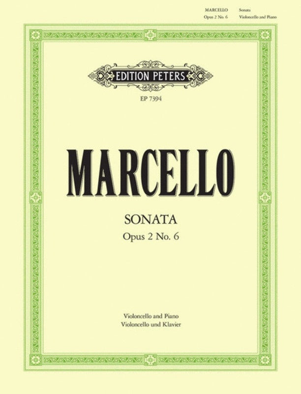 Marcello - Sonata In G Op 2 No 6 Cello/Piano (Softcover Book)