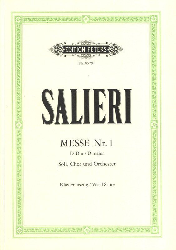 Salieri Mass No. 1 in D 'Hofkapellmeister-Messe' Vocal Score by Theo Molich, Edition Peters, 80 Pages