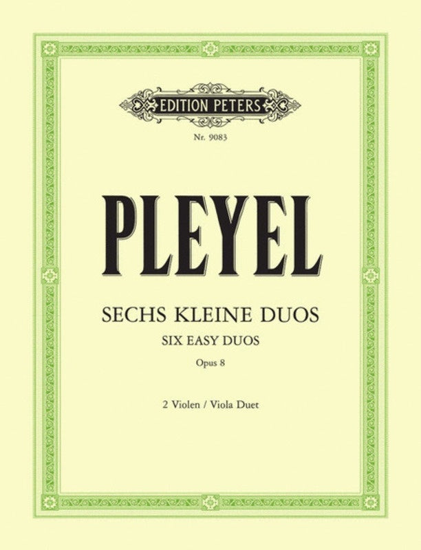 Playel - 6 Easy Duos Op 8 For 2 Violas Ed Matz (Softcover Book)