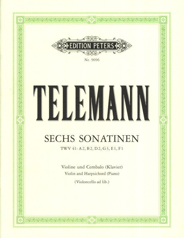 Sonatinas for Violin and Piano by Georg Philipp Telemann, Edition Peters, 6 Sonatinas, 1 Page