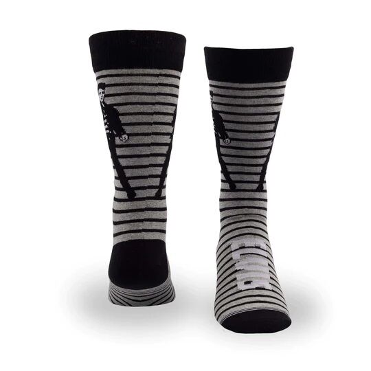 Perris Licensed Elvis "Jailhouse Rock" Large Crew Socks in Grey - 1 Pair — view 3