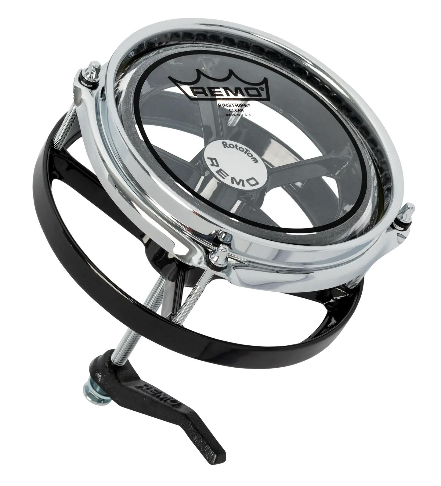 Remo 6 inch Single Roto Tom with Clear Pinstripe Drum Head