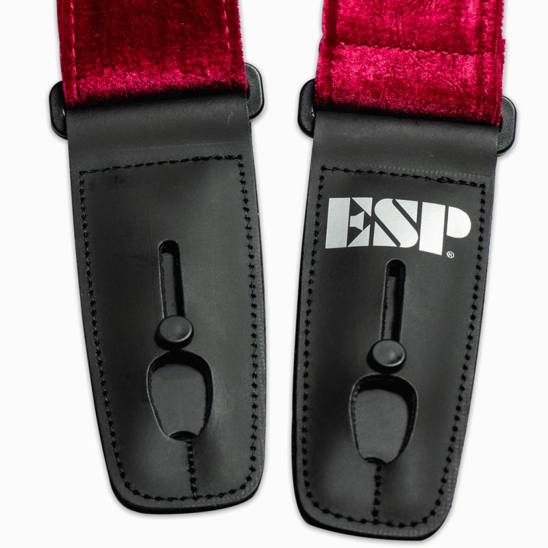ESP Lock-It Strap 2" Crushed Velvet Red with Locking System — view 2