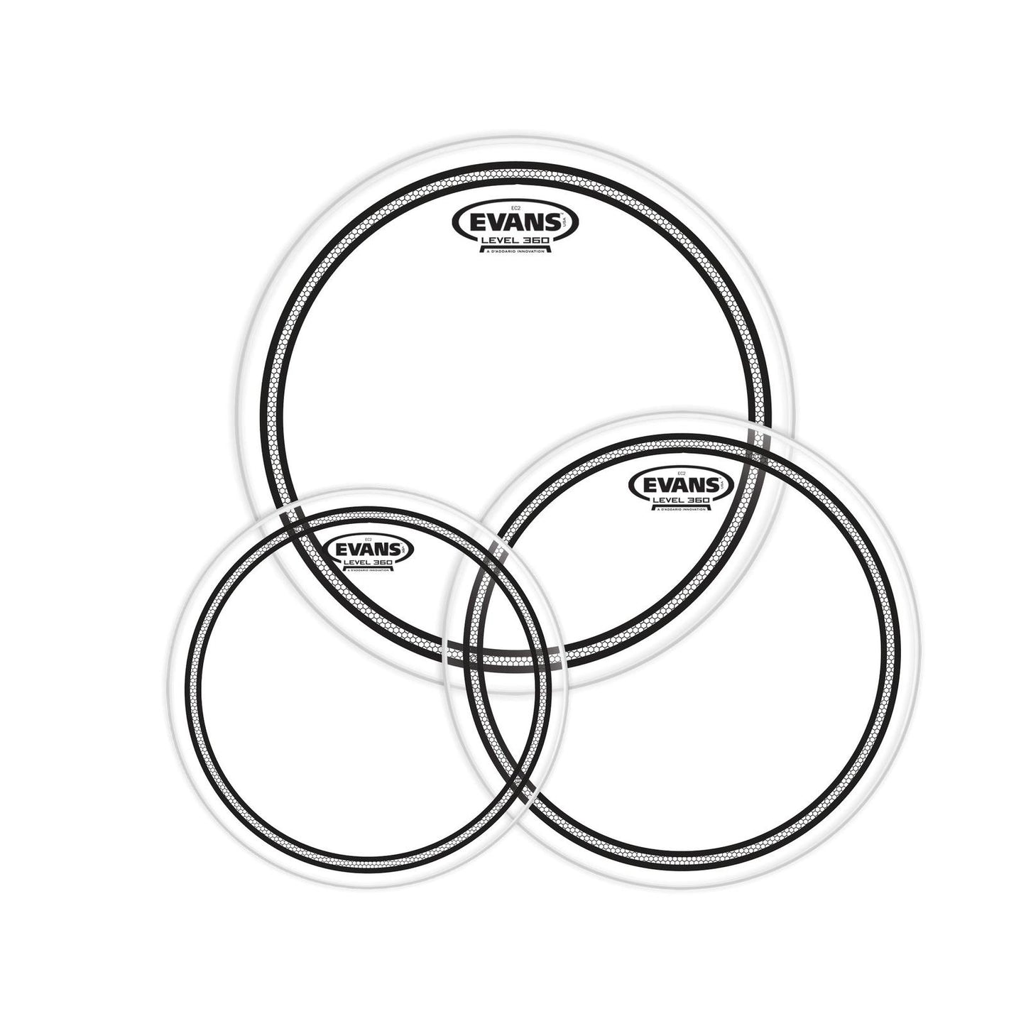 Evans EC2 Tompack, Clear, Fusion (10 inch, 12 inch, 14 inch) *SKIN ONLY*