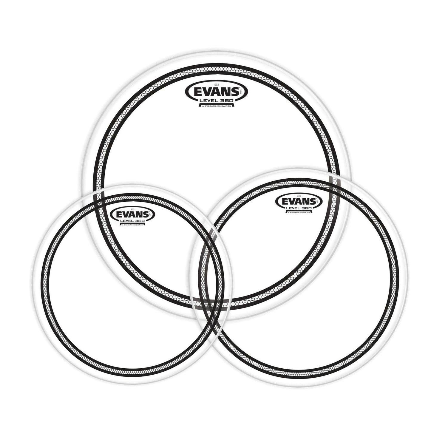 Evans EC2 Tompack, Clear, Standard (12 inch, 13 inch, 16 inch) *SKIN ONLY*