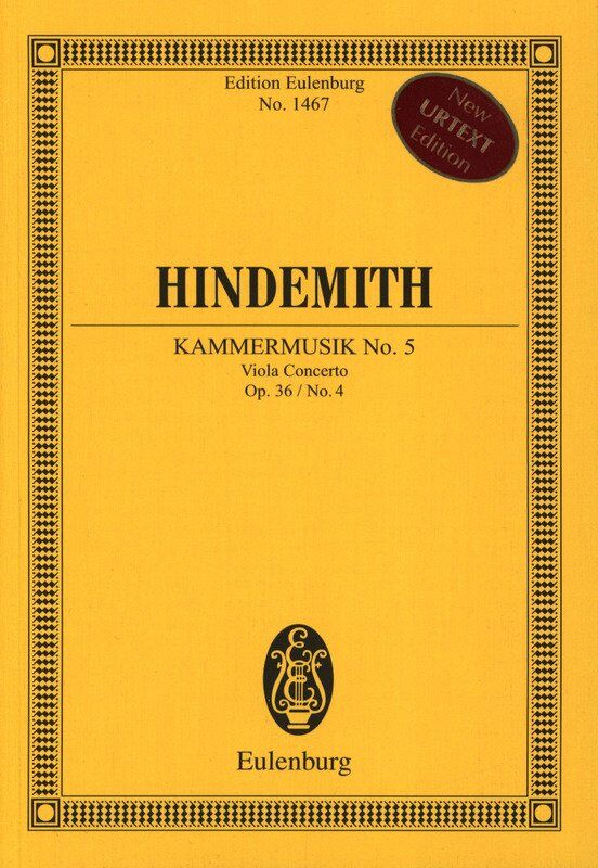 Hindemith - Chamber Music No. 5 Op. 36/4 Study Score, Eulenburg, 102 Pages