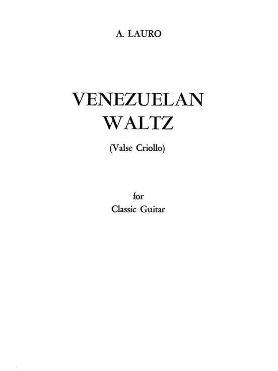Venezuelan Waltz Valsos Criollo Guitar Solo Sheet Music