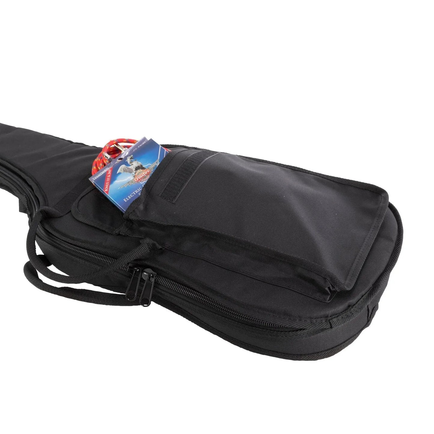Fretz Deluxe Electric Guitar Gig Bag - Heavy Duty Polyester, Foam Padding, Adjustable Straps, Black — view 3