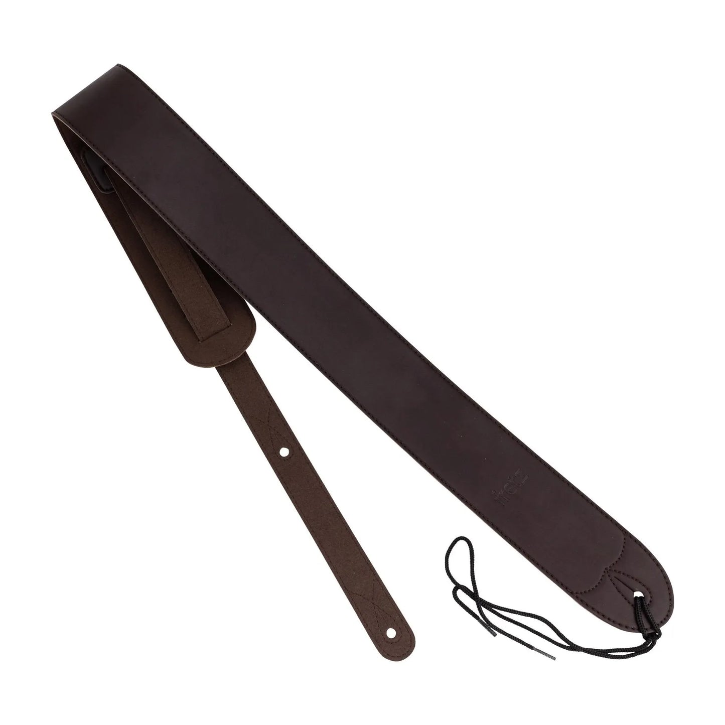 Fretz Adjustable 2.5" Microfibre Leather and Suede Back Guitar Strap - Dark Brown
