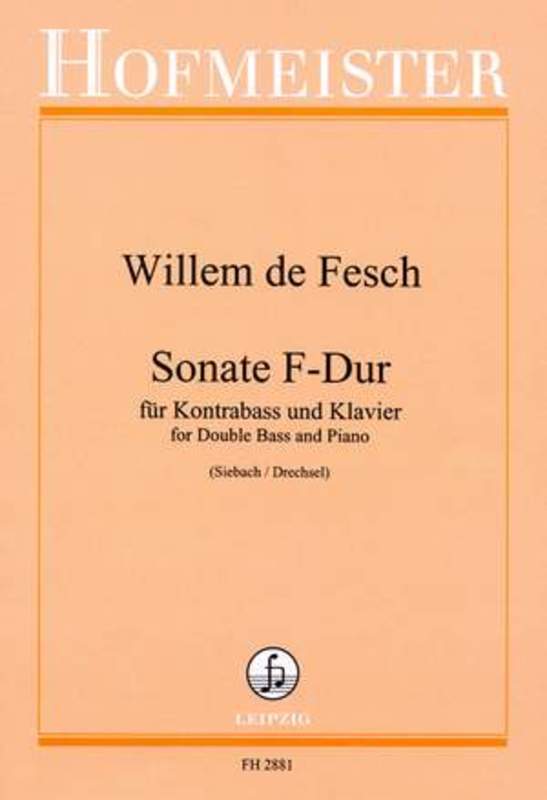 Sonata F Double Bass/Piano Book