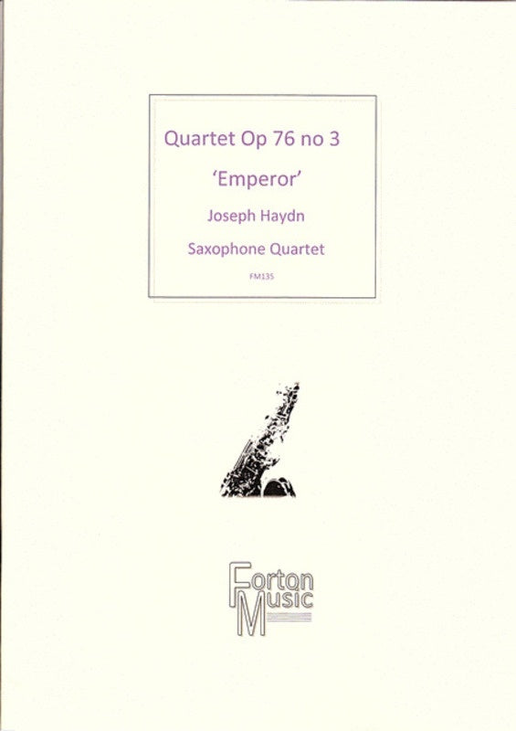 Quartet Op76 No 3 Emperor Saxophone Quartet SA Book