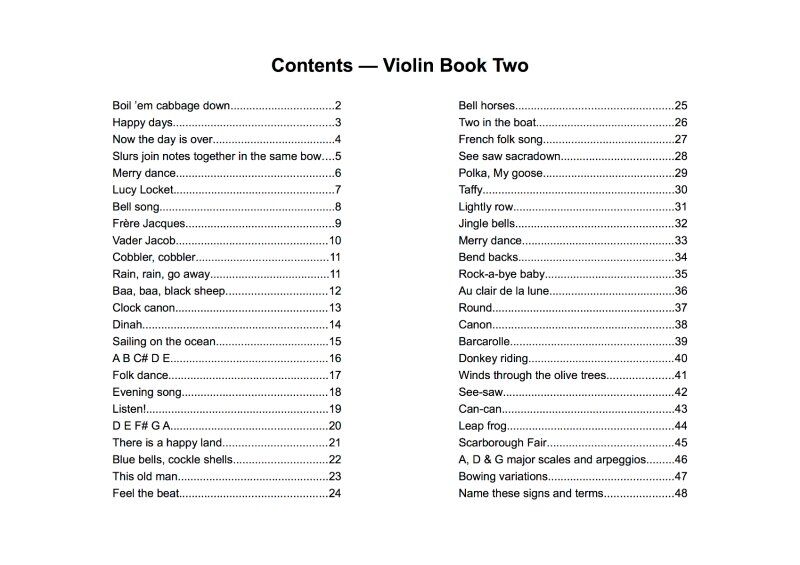 A Flying Start for Strings - Violin Book 2 by Jennifer Thorp, 48 Pages, Publisher: Flying Strings, Violin Category — view 2