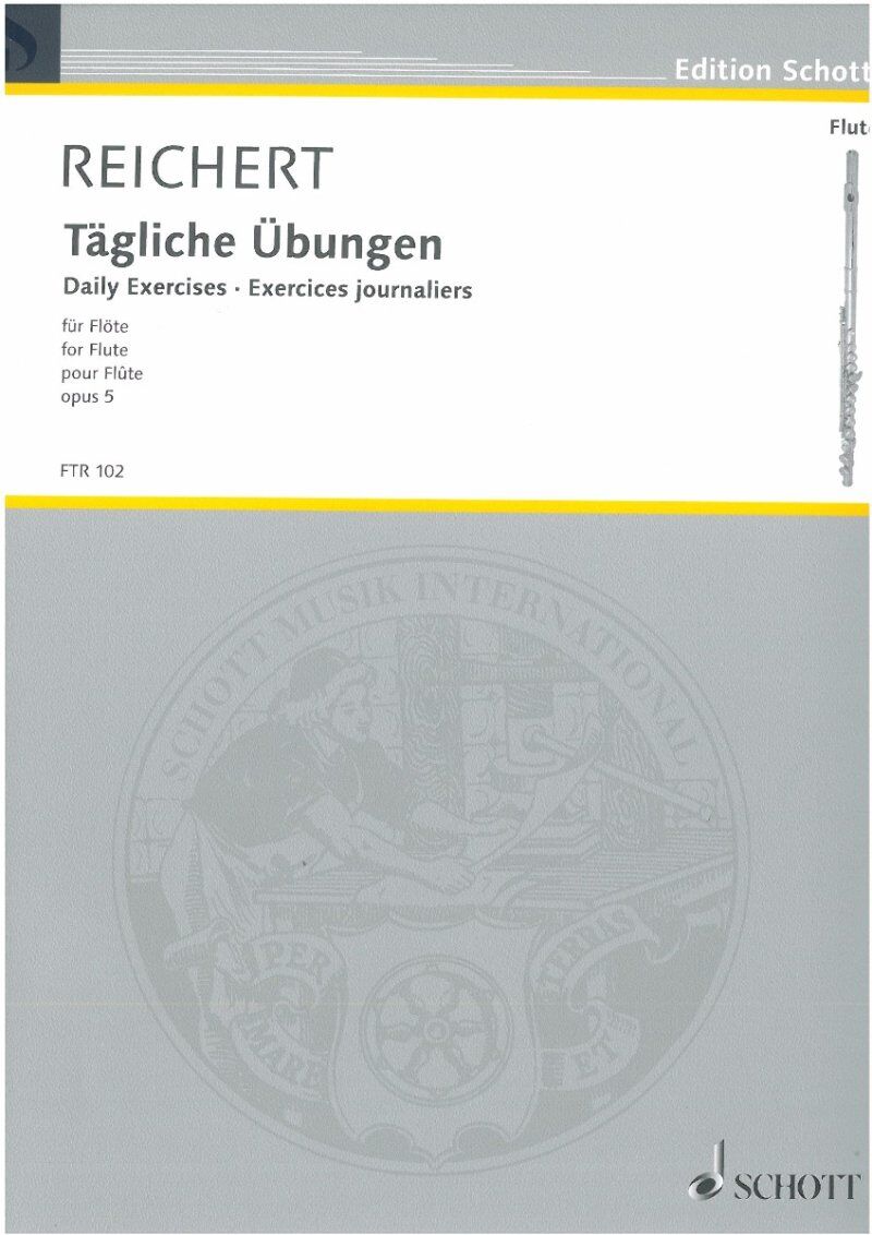 Reichert Daily Exercises Op. 5 for Flute - Schott Music, 20 Pages