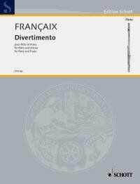 Francaix - Divertimento for Flute and Piano, 30 Pages, Published by Schott Music