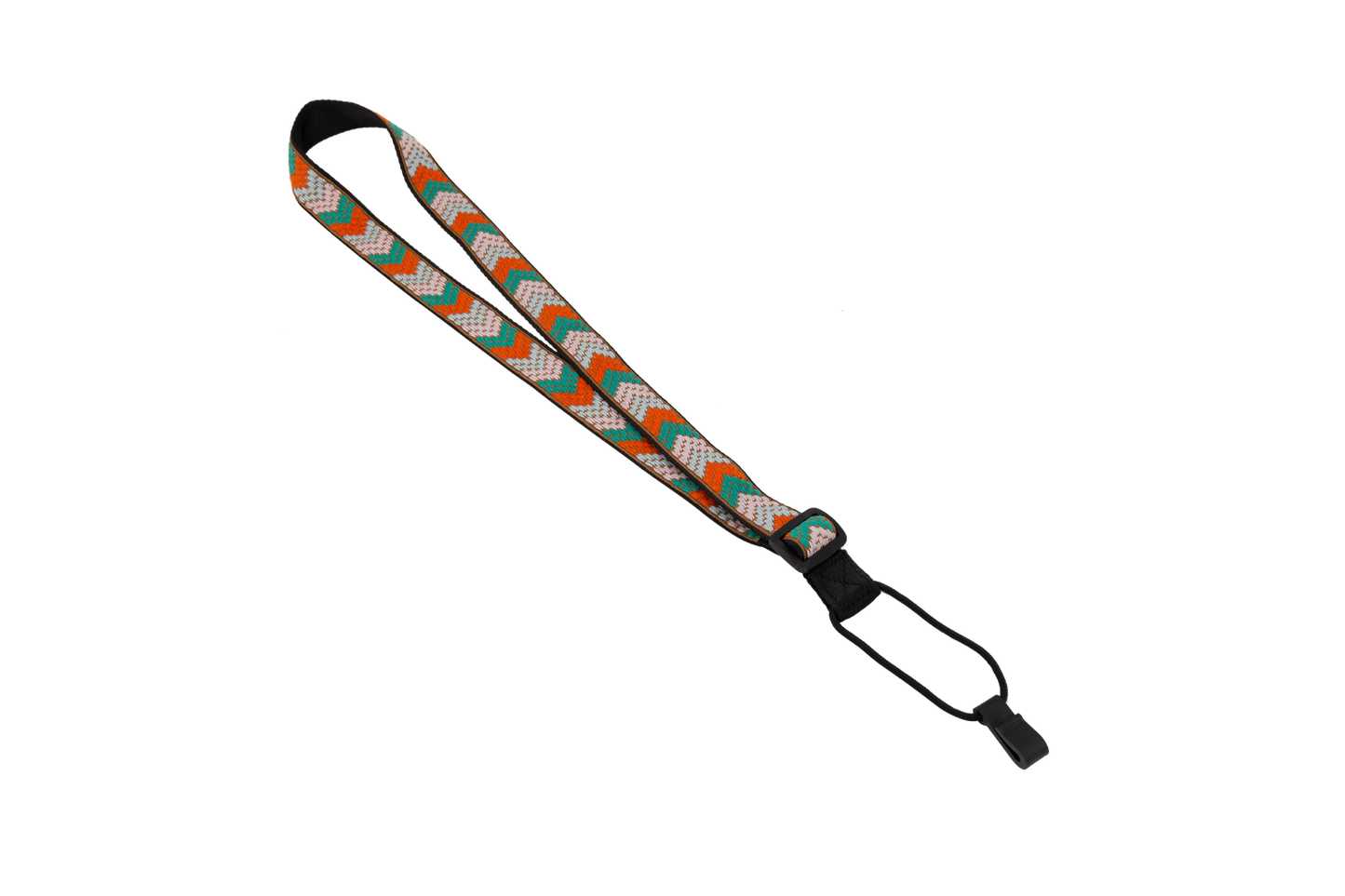 Fretz 1" Jacquard Ukulele Strap with Hook - Green & Orange