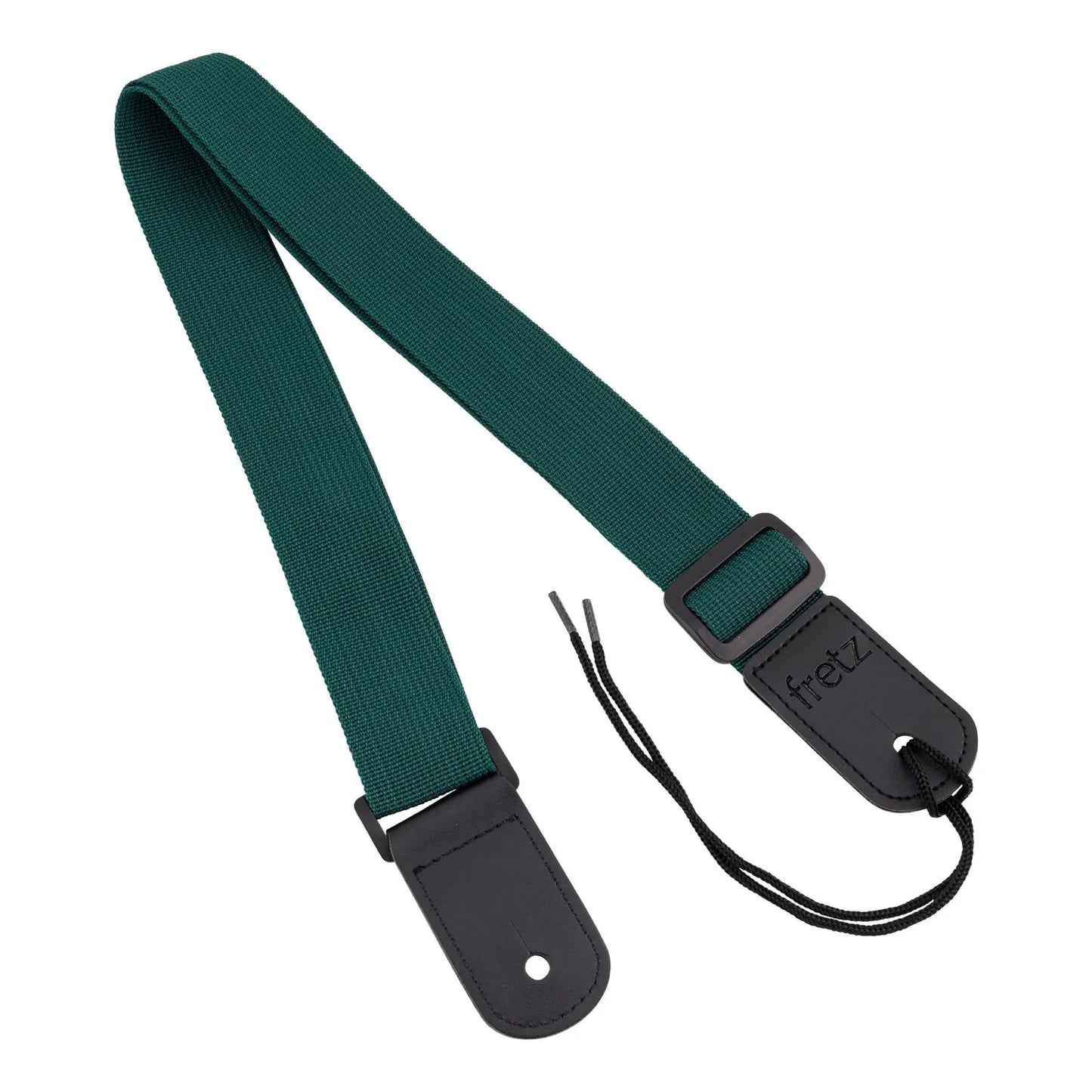Fretz FUST-PP3 Adjustable Polypropylene Ukulele Strap - Green, 1.5" Wide, Microfiber Leather Ends, Up to 47" Length