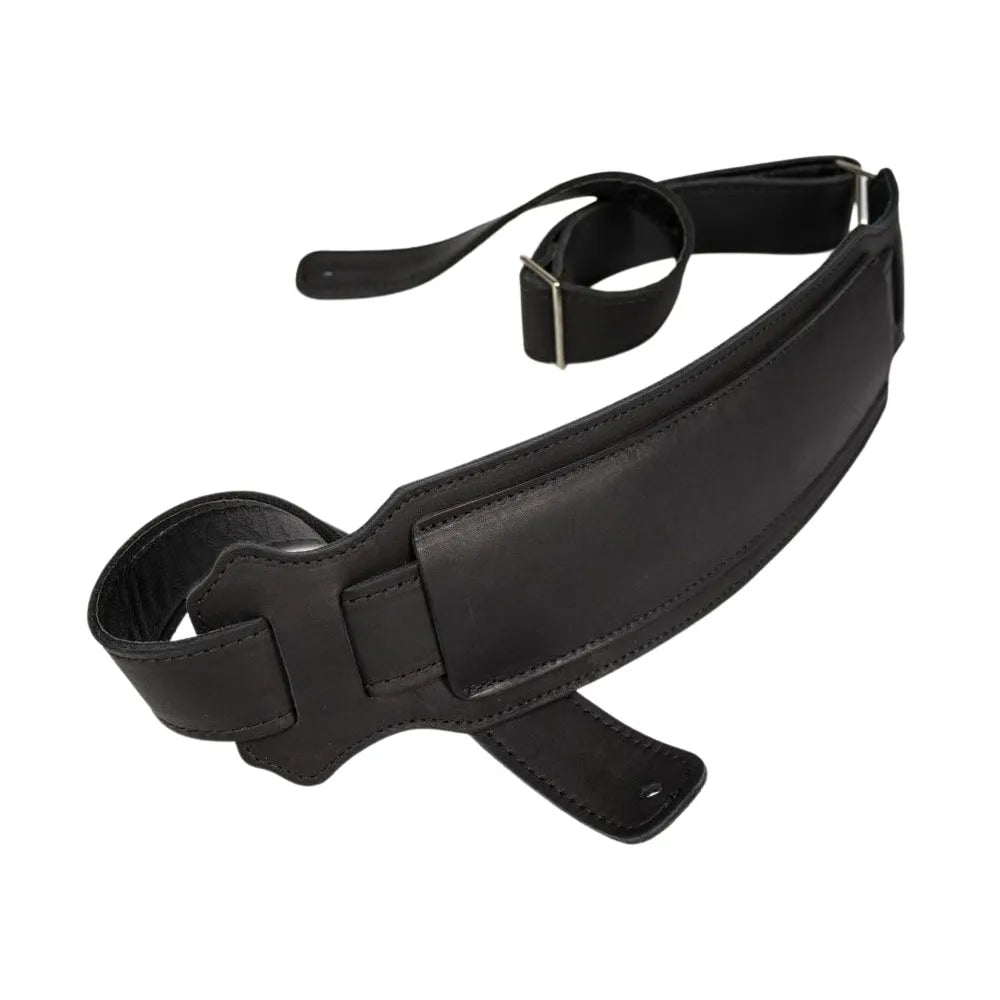 Franklin Vintage Black Leather Bass Strap with Suede Backing and 3.5" Shoulder Pad
