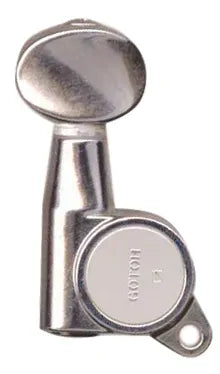 Gotoh Acoustic Machine Heads 3-a-Side Chrome Round Vintage Style