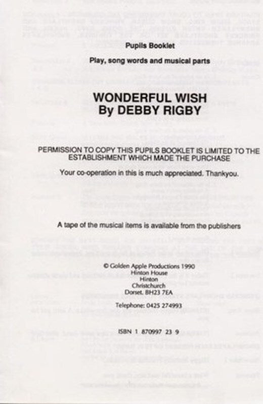 Rigby Wonderful Wish Pupils Book