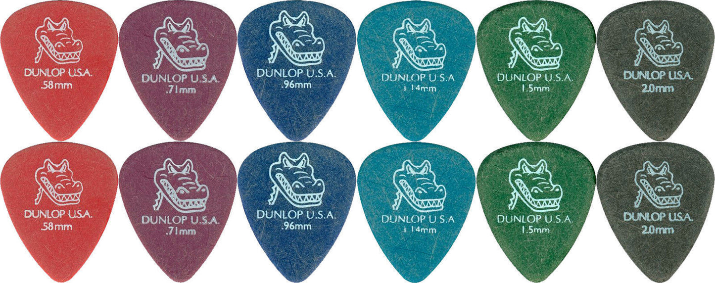 12 x Jim Dunlop Gator Grip 417R Guitar Picks Mixed Gauges Free Shipping