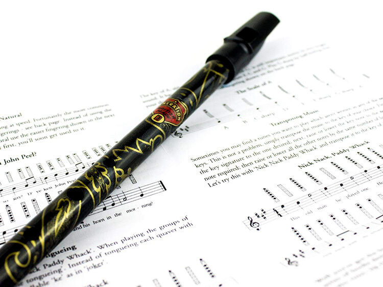 Generation Boho Designer English Tin Penny Whistle in Kerouac Black (D) — view 5