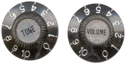 AMS GPK2T Tone Knob Vintage Sc Style Black W/Silver
