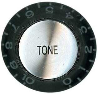AMS GPK3T Tone Knob Vintage Hat Style Black W/Silver Numbe