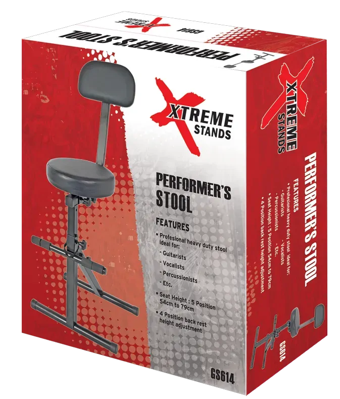 Xtreme Performer Stool Height Adjustable with Footrest & Backrest — view 3